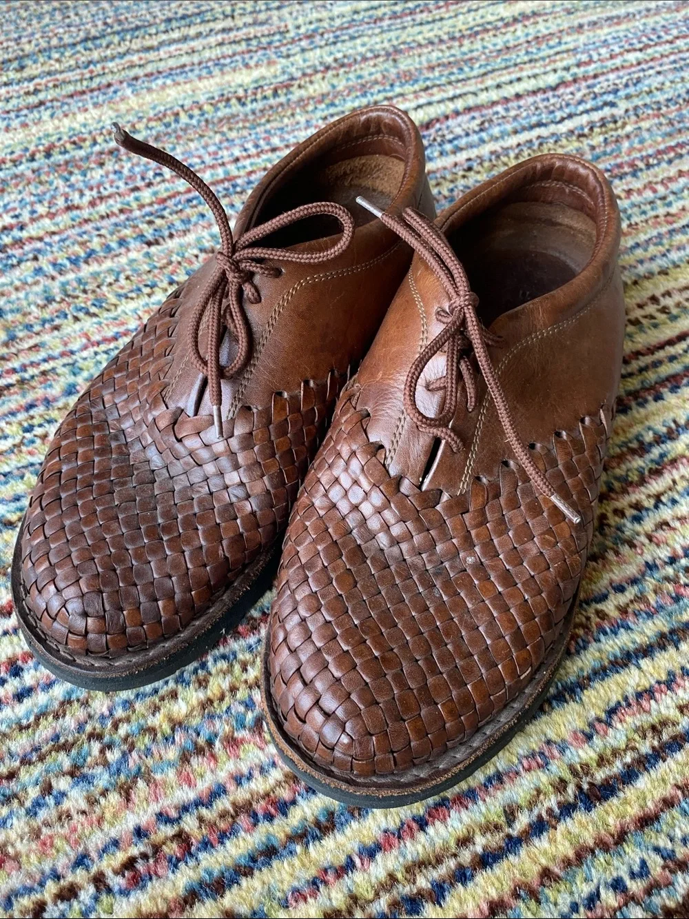 Men's BrandX Woven Leather Lace-Up Shoes